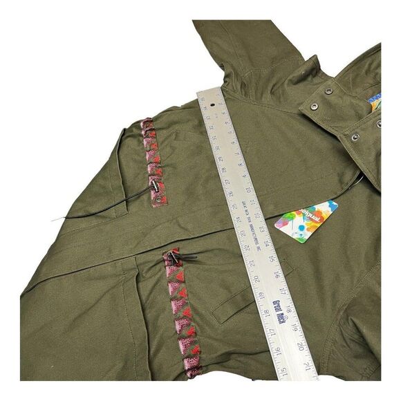 Desigual Jacket 6 Olive Green Parka‎ Victorian Gothic Hooded Embroidered Floral - Picture 9 of 16
